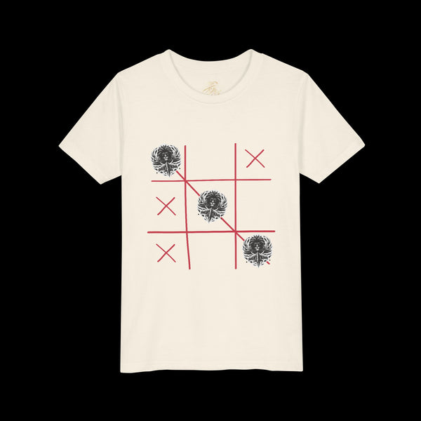 Checkmate by JetLion "Tic-Tac-Toe" Edition– Youth Statement Tee For the Ones Who Move Different | Playful Youth Tee, Fun Cotton T-Shirt, Casual Summer Wear, Kids Game Shirt, Unique Gift for Boys and Girls