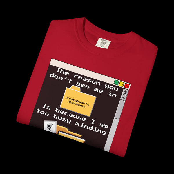 Phrazorblade by JetLion presents "Minding My Own" Tee | Casual Gift for Friends, Fun Work Humor Tee, Creative Daily Wear, Perfect for Birthdays, Holidays