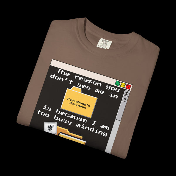 Phrazorblade by JetLion presents "Minding My Own" Tee | Casual Gift for Friends, Fun Work Humor Tee, Creative Daily Wear, Perfect for Birthdays, Holidays