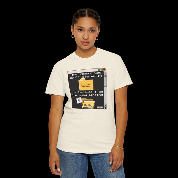 Phrazorblade by JetLion presents "Minding My Own" Tee | Casual Gift for Friends, Fun Work Humor Tee, Creative Daily Wear, Perfect for Birthdays, Holidays
