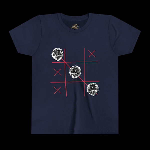 Checkmate by JetLion "Tic-Tac-Toe" Edition– Youth Statement Tee For the Ones Who Move Different | Playful Youth Tee, Fun Cotton T-Shirt, Casual Summer Wear, Kids Game Shirt, Unique Gift for Boys and Girls