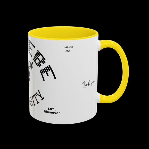 Adversity by JetLion presents Letmebe University Mug: Funny Minimalist Coffee Cup x Gift for the Unbothered x JetLion Mindset Drop