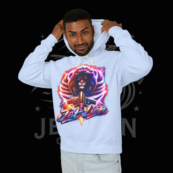 JetLion Present StarBurst Signature Lightweight Hoodie V1 — "JetLion" Cosmic Infused Graphic Sweatshirt