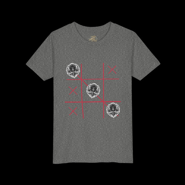 Checkmate by JetLion "Tic-Tac-Toe" Edition– Youth Statement Tee For the Ones Who Move Different | Playful Youth Tee, Fun Cotton T-Shirt, Casual Summer Wear, Kids Game Shirt, Unique Gift for Boys and Girls