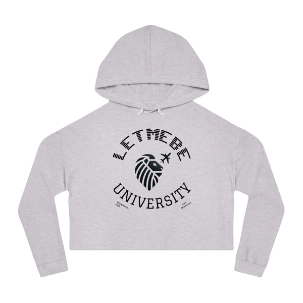Adversity by JetLion – LetMeBe University Cropped Hoodie | Cropped Hooded Sweatshirt with Lion Design, Stylish Sweatshirt for College, Gift for Her, Casual Outfit, Trendy Top