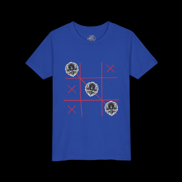 Checkmate by JetLion "Tic-Tac-Toe" Edition– Youth Statement Tee For the Ones Who Move Different | Playful Youth Tee, Fun Cotton T-Shirt, Casual Summer Wear, Kids Game Shirt, Unique Gift for Boys and Girls