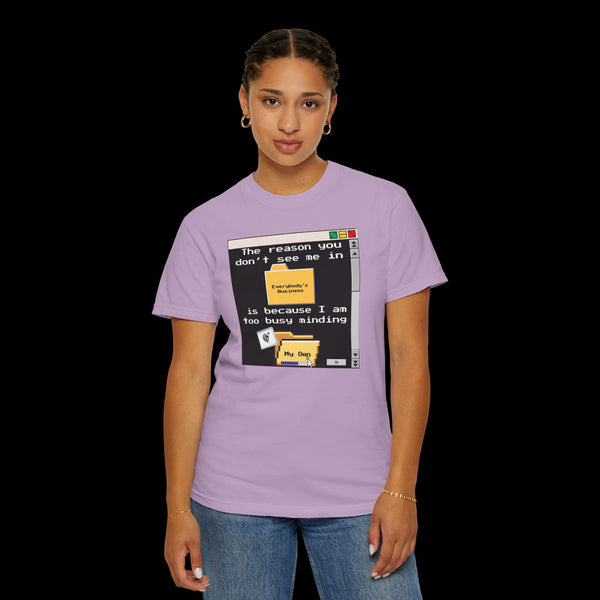 Phrazorblade by JetLion presents "Minding My Own" Tee | Casual Gift for Friends, Fun Work Humor Tee, Creative Daily Wear, Perfect for Birthdays, Holidays