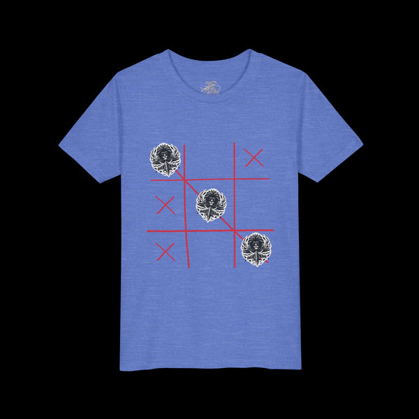 Checkmate by JetLion "Tic-Tac-Toe" Edition– Youth Statement Tee For the Ones Who Move Different | Playful Youth Tee, Fun Cotton T-Shirt, Casual Summer Wear, Kids Game Shirt, Unique Gift for Boys and Girls