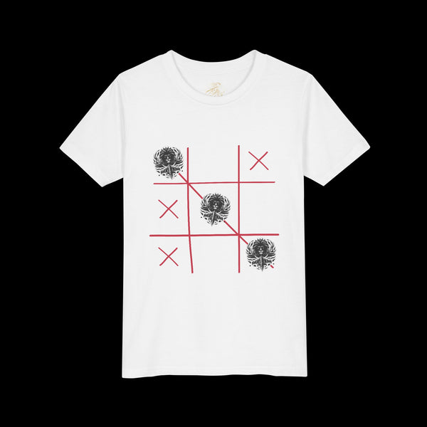 Checkmate by JetLion "Tic-Tac-Toe" Edition– Youth Statement Tee For the Ones Who Move Different | Playful Youth Tee, Fun Cotton T-Shirt, Casual Summer Wear, Kids Game Shirt, Unique Gift for Boys and Girls
