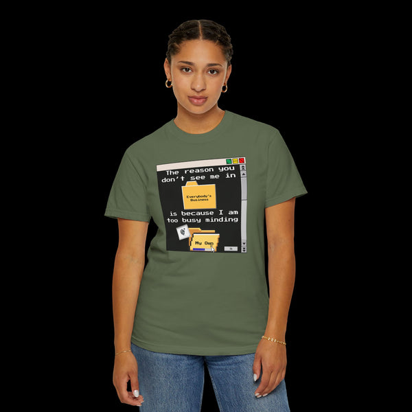 Phrazorblade by JetLion presents "Minding My Own" Tee | Casual Gift for Friends, Fun Work Humor Tee, Creative Daily Wear, Perfect for Birthdays, Holidays