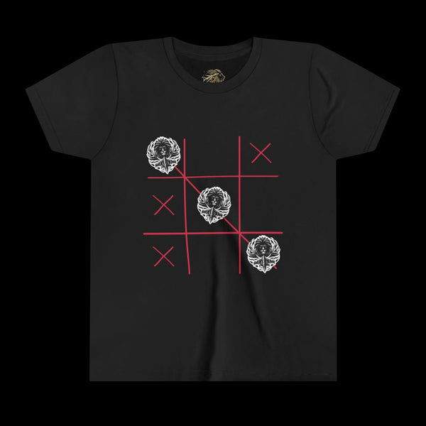 Checkmate by JetLion "Tic-Tac-Toe" Edition– Youth Statement Tee For the Ones Who Move Different | Playful Youth Tee, Fun Cotton T-Shirt, Casual Summer Wear, Kids Game Shirt, Unique Gift for Boys and Girls