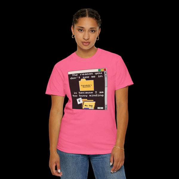 Phrazorblade by JetLion presents "Minding My Own" Tee | Casual Gift for Friends, Fun Work Humor Tee, Creative Daily Wear, Perfect for Birthdays, Holidays
