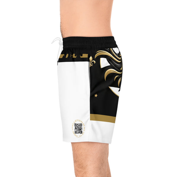 Takeoff by JetLion presents White Command Luxe Trunks Edition | Stylish Beachwear, Summer Swim Trunks, Pool Party Gear, Vacation Essentials, Fun Gift Idea