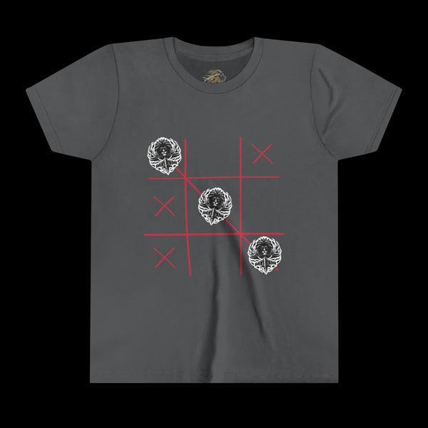 Checkmate by JetLion "Tic-Tac-Toe" Edition– Youth Statement Tee For the Ones Who Move Different | Playful Youth Tee, Fun Cotton T-Shirt, Casual Summer Wear, Kids Game Shirt, Unique Gift for Boys and Girls