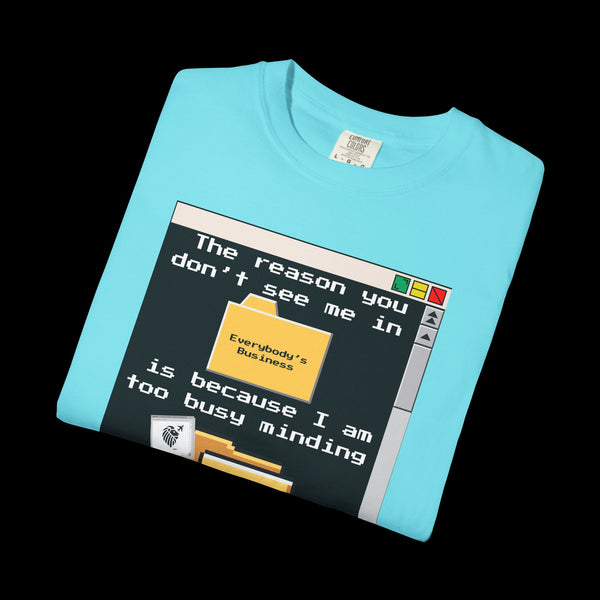 Phrazorblade by JetLion presents "Minding My Own" Tee | Casual Gift for Friends, Fun Work Humor Tee, Creative Daily Wear, Perfect for Birthdays, Holidays