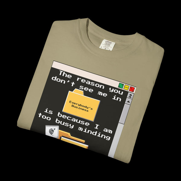 Phrazorblade by JetLion presents "Minding My Own" Tee | Casual Gift for Friends, Fun Work Humor Tee, Creative Daily Wear, Perfect for Birthdays, Holidays