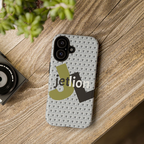iPhone 16 Tough Case, Impact Case by JetLion, Bold 'JL' Logo & Lion Crest, Clean Modern Design, Presence Identity Power, Phone Cover,