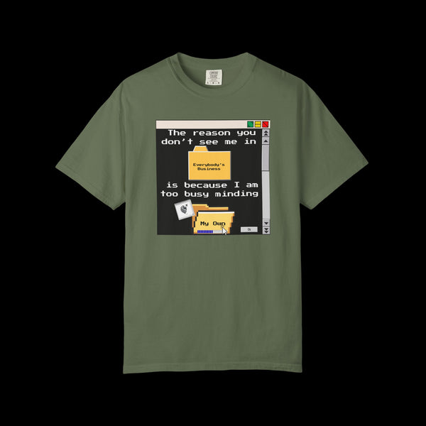 Phrazorblade by JetLion presents "Minding My Own" Tee | Casual Gift for Friends, Fun Work Humor Tee, Creative Daily Wear, Perfect for Birthdays, Holidays