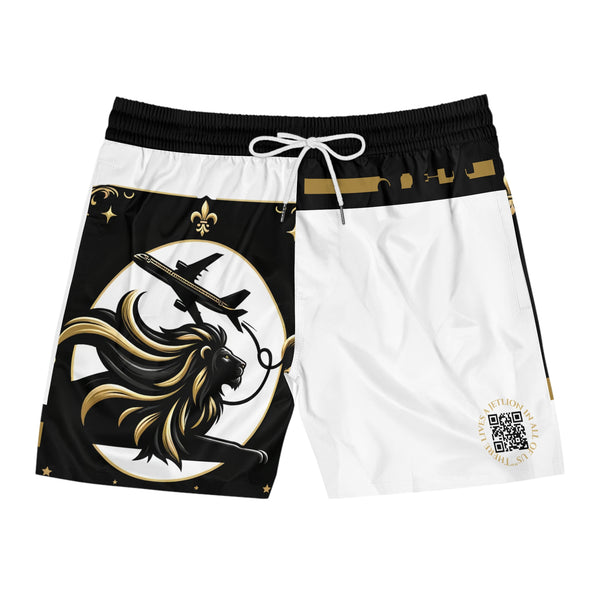 Takeoff by JetLion presents White Command Luxe Trunks Edition | Stylish Beachwear, Summer Swim Trunks, Pool Party Gear, Vacation Essentials, Fun Gift Idea