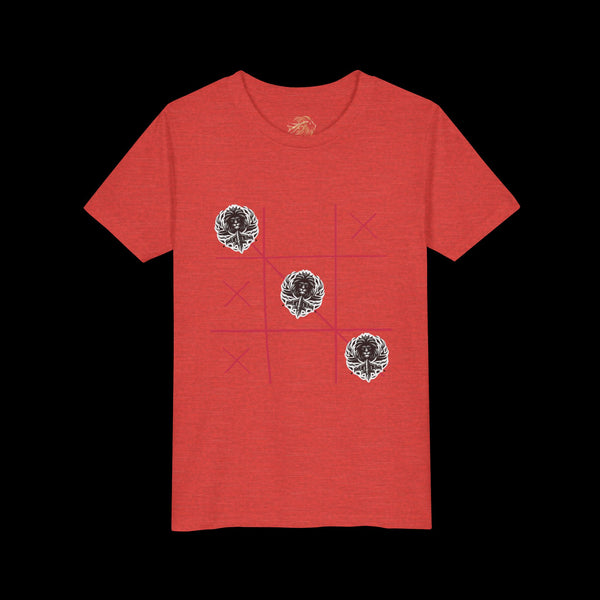 Checkmate by JetLion "Tic-Tac-Toe" Edition– Youth Statement Tee For the Ones Who Move Different | Playful Youth Tee, Fun Cotton T-Shirt, Casual Summer Wear, Kids Game Shirt, Unique Gift for Boys and Girls