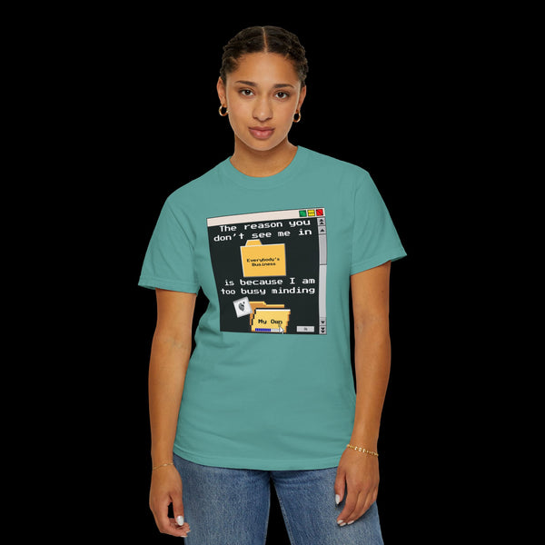 Phrazorblade by JetLion presents "Minding My Own" Tee | Casual Gift for Friends, Fun Work Humor Tee, Creative Daily Wear, Perfect for Birthdays, Holidays