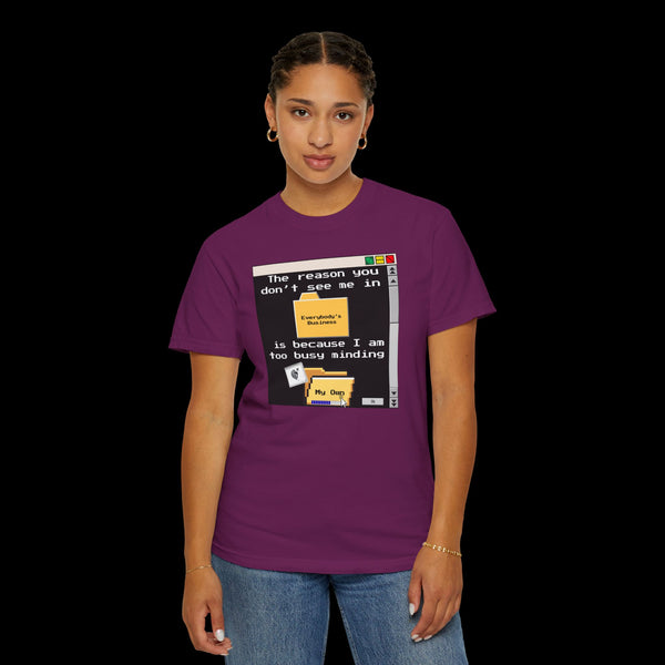 Phrazorblade by JetLion presents "Minding My Own" Tee | Casual Gift for Friends, Fun Work Humor Tee, Creative Daily Wear, Perfect for Birthdays, Holidays