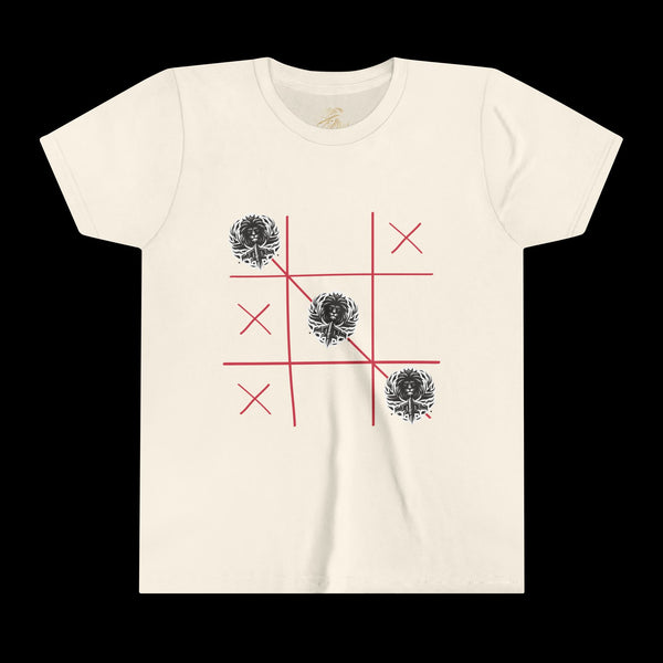 Checkmate by JetLion "Tic-Tac-Toe" Edition– Youth Statement Tee For the Ones Who Move Different | Playful Youth Tee, Fun Cotton T-Shirt, Casual Summer Wear, Kids Game Shirt, Unique Gift for Boys and Girls