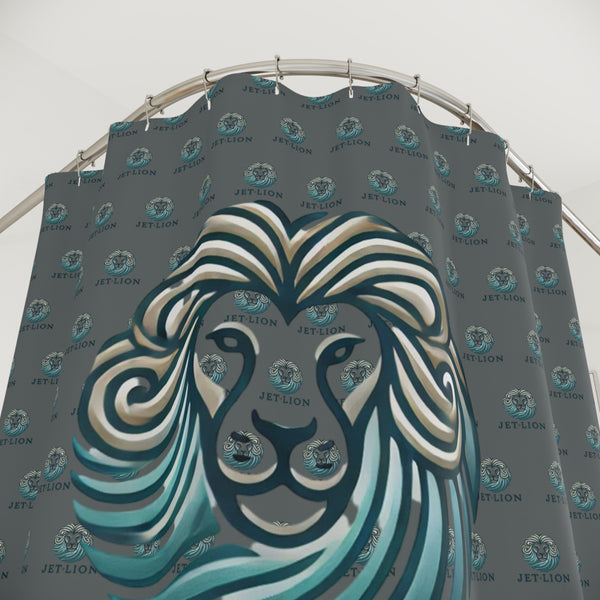 Sanctum by JetLion – Signature Shower Curtain | Bold Design for Sacred Space Living, Majestic Lion Shower Curtain, Bathroom Accessories, Bohemian Style, Gift for Wildlife Lovers