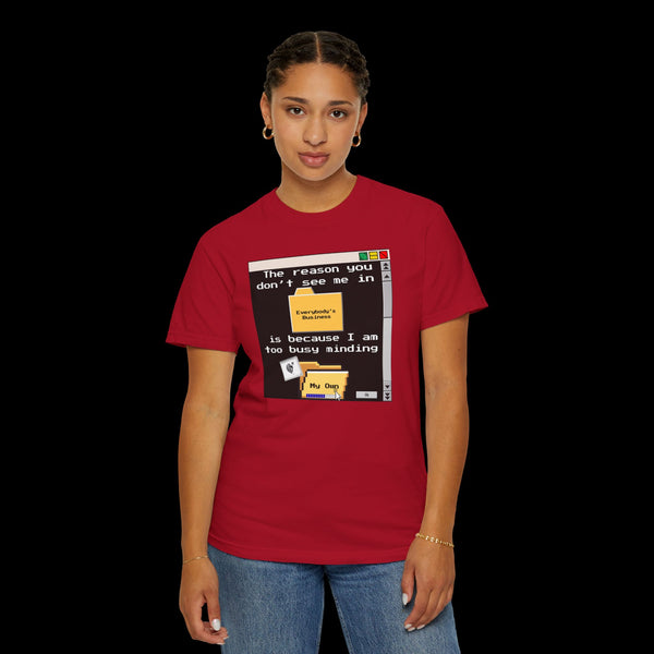 Phrazorblade by JetLion presents "Minding My Own" Tee | Casual Gift for Friends, Fun Work Humor Tee, Creative Daily Wear, Perfect for Birthdays, Holidays