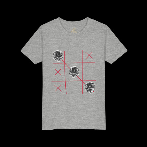 Checkmate by JetLion "Tic-Tac-Toe" Edition– Youth Statement Tee For the Ones Who Move Different | Playful Youth Tee, Fun Cotton T-Shirt, Casual Summer Wear, Kids Game Shirt, Unique Gift for Boys and Girls