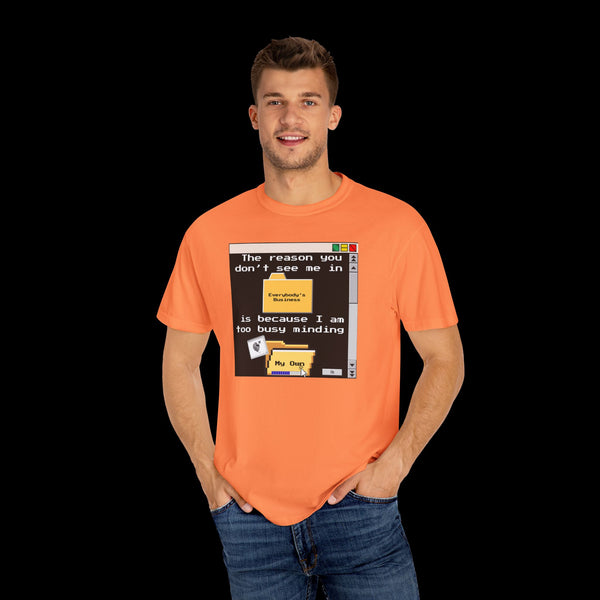 Phrazorblade by JetLion presents "Minding My Own" Tee | Casual Gift for Friends, Fun Work Humor Tee, Creative Daily Wear, Perfect for Birthdays, Holidays