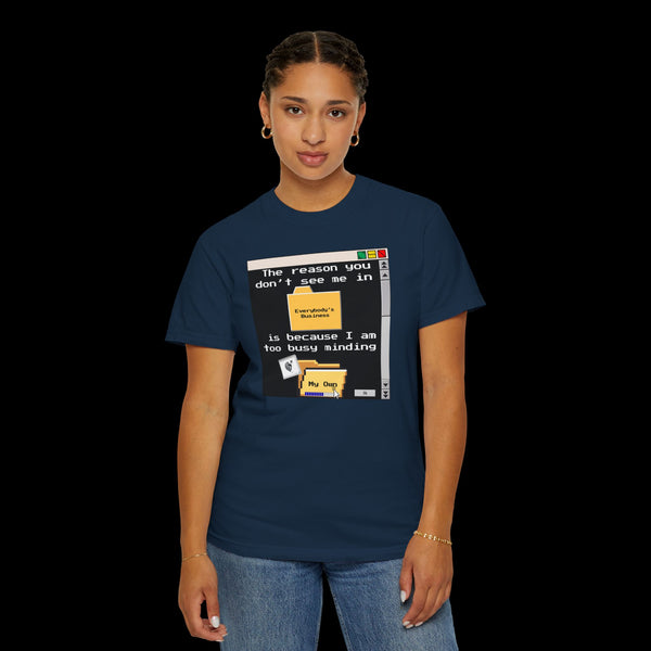 Phrazorblade by JetLion presents "Minding My Own" Tee | Casual Gift for Friends, Fun Work Humor Tee, Creative Daily Wear, Perfect for Birthdays, Holidays