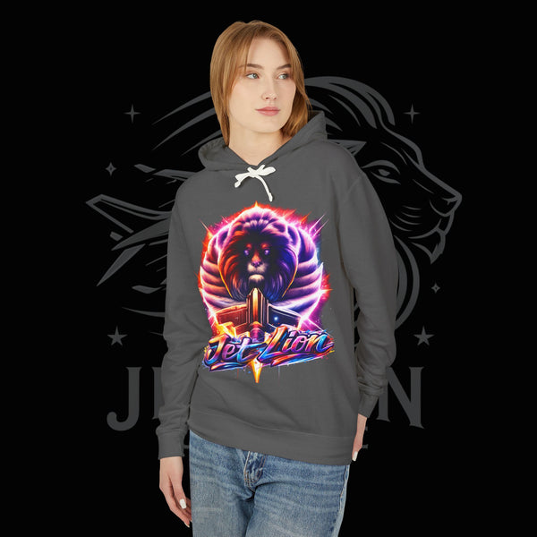 JetLion Present StarBurst Signature Lightweight Hoodie V1 — "JetLion" Cosmic Infused Graphic Sweatshirt