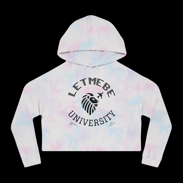 Adversity by JetLion – LetMeBe University Cropped Hoodie | Cropped Hooded Sweatshirt with Lion Design, Stylish Sweatshirt for College, Gift for Her, Casual Outfit, Trendy Top