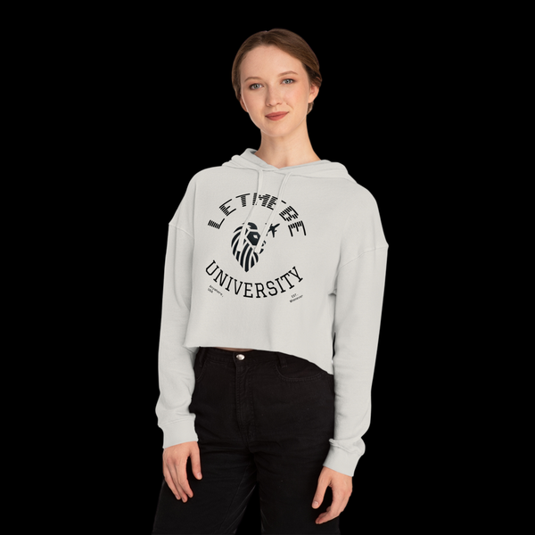 Adversity by JetLion – LetMeBe University Cropped Hoodie | Cropped Hooded Sweatshirt with Lion Design, Stylish Sweatshirt for College, Gift for Her, Casual Outfit, Trendy Top