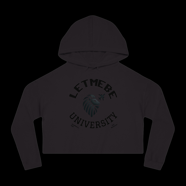 Adversity by JetLion – LetMeBe University Cropped Hoodie | Cropped Hooded Sweatshirt with Lion Design, Stylish Sweatshirt for College, Gift for Her, Casual Outfit, Trendy Top