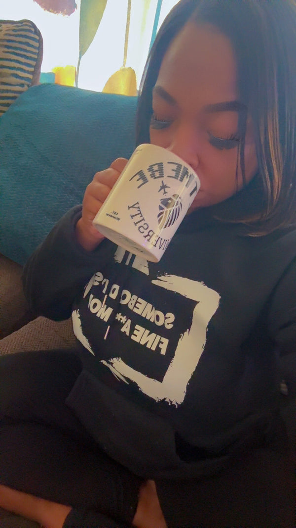 Adversity by JetLion presents Letmebe University Mug: Funny Minimalist Coffee Cup x Gift for the Unbothered x JetLion Mindset Drop