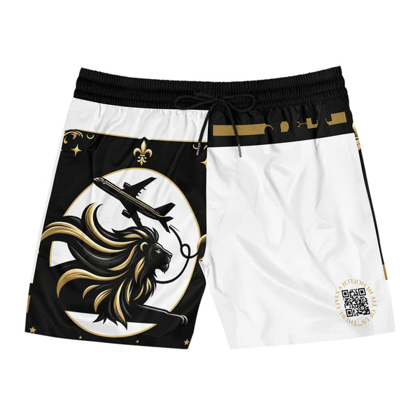 Takeoff by JetLion presents White Command Luxe Trunks Edition | Stylish Beachwear, Summer Swim Trunks, Pool Party Gear, Vacation Essentials, Fun Gift Idea