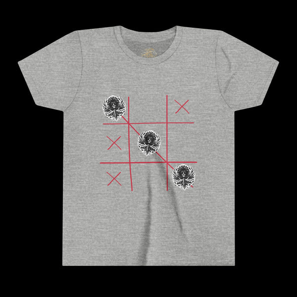 Checkmate by JetLion "Tic-Tac-Toe" Edition– Youth Statement Tee For the Ones Who Move Different | Playful Youth Tee, Fun Cotton T-Shirt, Casual Summer Wear, Kids Game Shirt, Unique Gift for Boys and Girls