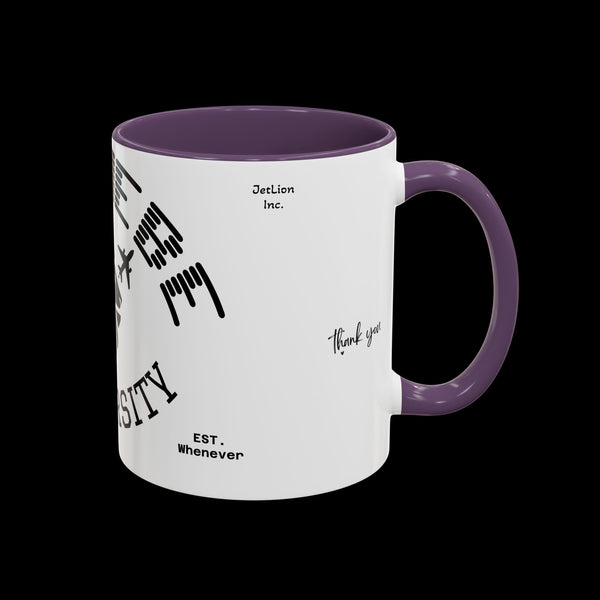 Adversity by JetLion presents Letmebe University Mug: Funny Minimalist Coffee Cup x Gift for the Unbothered x JetLion Mindset Drop