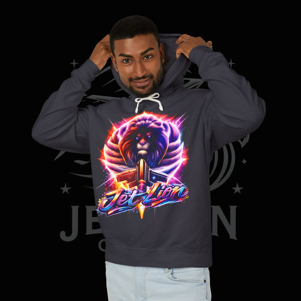 JetLion Present StarBurst Signature Lightweight Hoodie V1 — "JetLion" Cosmic Infused Graphic Sweatshirt