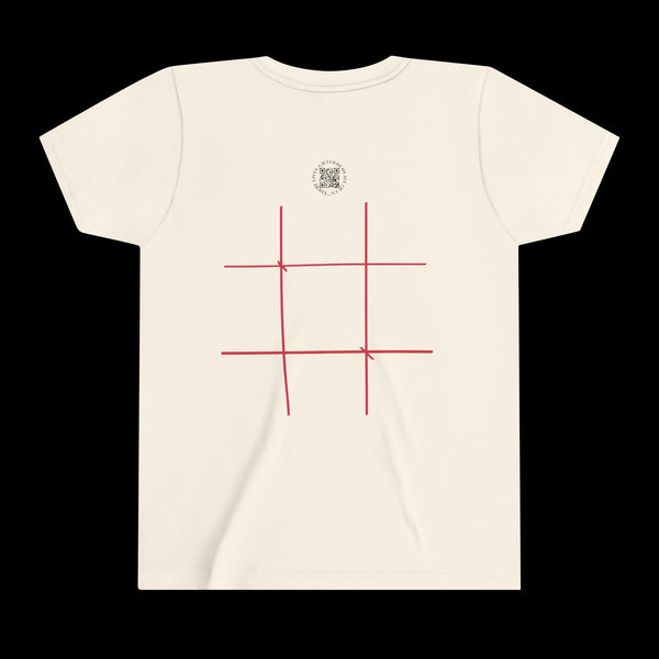 Checkmate by JetLion "Tic-Tac-Toe" Edition– Youth Statement Tee For the Ones Who Move Different | Playful Youth Tee, Fun Cotton T-Shirt, Casual Summer Wear, Kids Game Shirt, Unique Gift for Boys and Girls