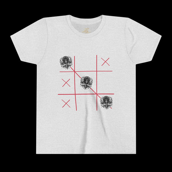 Checkmate by JetLion "Tic-Tac-Toe" Edition– Youth Statement Tee For the Ones Who Move Different | Playful Youth Tee, Fun Cotton T-Shirt, Casual Summer Wear, Kids Game Shirt, Unique Gift for Boys and Girls