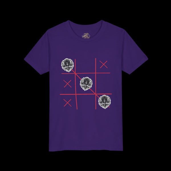 Checkmate by JetLion "Tic-Tac-Toe" Edition– Youth Statement Tee For the Ones Who Move Different | Playful Youth Tee, Fun Cotton T-Shirt, Casual Summer Wear, Kids Game Shirt, Unique Gift for Boys and Girls