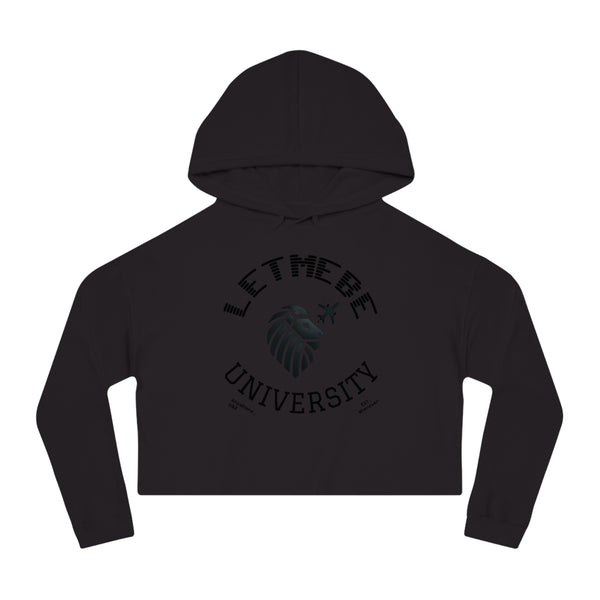 Adversity by JetLion – LetMeBe University Cropped Hoodie | Cropped Hooded Sweatshirt with Lion Design, Stylish Sweatshirt for College, Gift for Her, Casual Outfit, Trendy Top