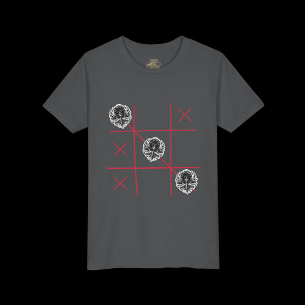 Checkmate by JetLion "Tic-Tac-Toe" Edition– Youth Statement Tee For the Ones Who Move Different | Playful Youth Tee, Fun Cotton T-Shirt, Casual Summer Wear, Kids Game Shirt, Unique Gift for Boys and Girls