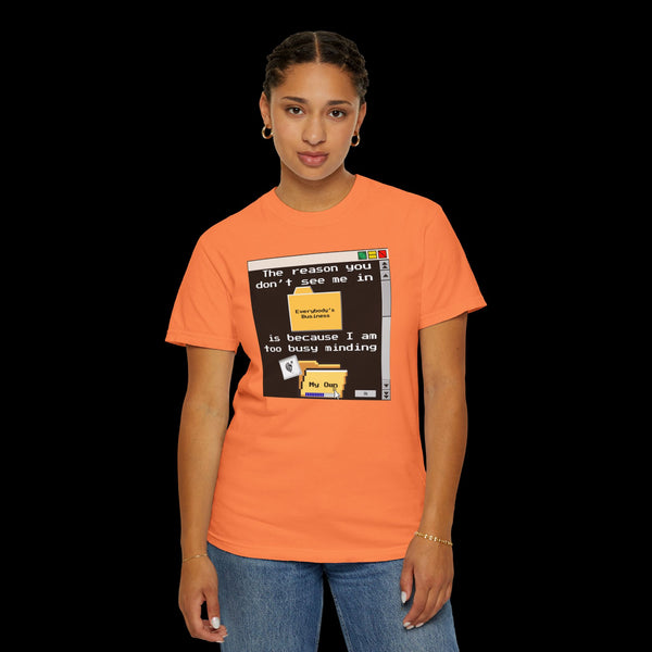 Phrazorblade by JetLion presents "Minding My Own" Tee | Casual Gift for Friends, Fun Work Humor Tee, Creative Daily Wear, Perfect for Birthdays, Holidays