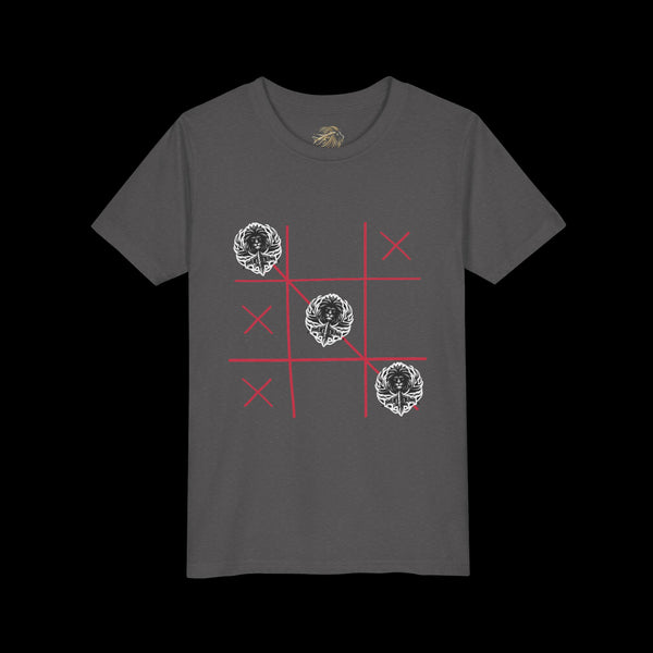 Checkmate by JetLion "Tic-Tac-Toe" Edition– Youth Statement Tee For the Ones Who Move Different | Playful Youth Tee, Fun Cotton T-Shirt, Casual Summer Wear, Kids Game Shirt, Unique Gift for Boys and Girls