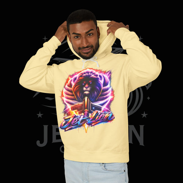 JetLion Present StarBurst Signature Lightweight Hoodie V1 — "JetLion" Cosmic Infused Graphic Sweatshirt