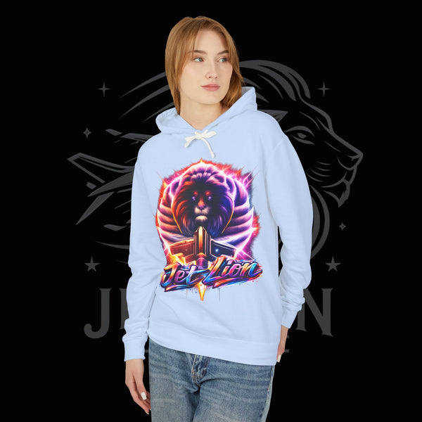 JetLion Present StarBurst Signature Lightweight Hoodie V1 — "JetLion" Cosmic Infused Graphic Sweatshirt